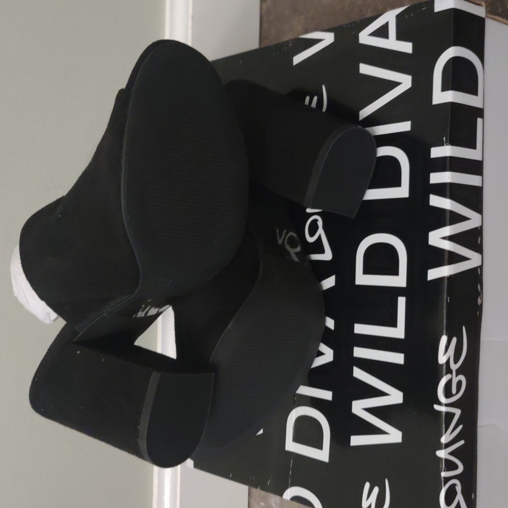 Black suede chunky heel - Picture 7 of 7